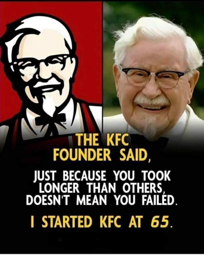 It's never too late.