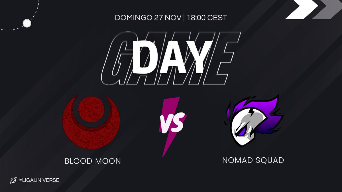 ¡¡SEMIFINAL!! BO3 a las 18:00. 

[ <a href="/Bloodmoonesport/">Blood Moon</a> ⚔️ #NomadSquad ]

MAPA 1

🎙️<a href="/ErBisagra/">HES ErBisagra</a>
🎙️<a href="/aritothunder/">✨arito✨</a>

MAPA 2

🎙️<a href="/ErBisagra/">HES ErBisagra</a>
🎙️<a href="/UPercebe/">DonPercebe</a>

MAPA 3

🎙️<a href="/MatiasCarmona11/">Mattness</a>
🎙️Musu / <a href="/SeT_ESP/">Spain eSports Tournament</a> 

📺 twitch.tv/ligauniverse

#VALORANT #MATCHDAY