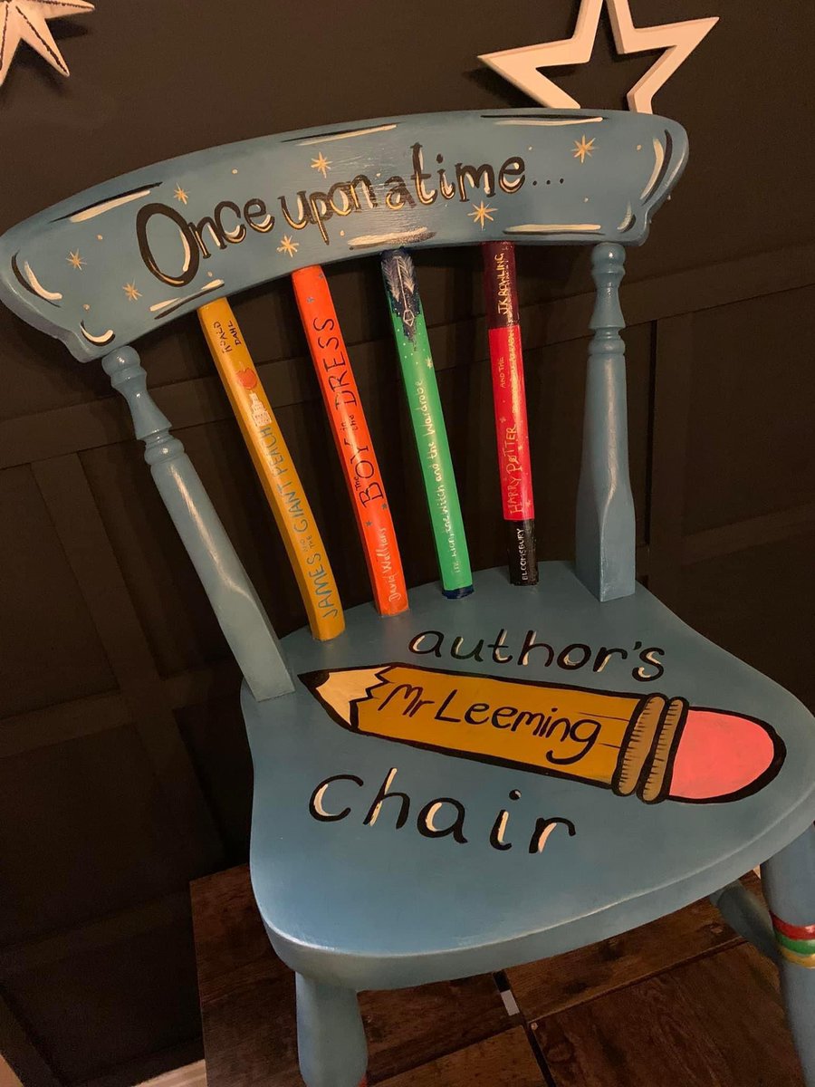 More author chairs introduced into school this week. (Again, free from FB Marketplace.) These have been produced by the Y3 team. 👏👏👏 #writingculture <a href="/WritingRocks_17/">#WritingRocks✍️😍☺️ writingrocks.bsky.social</a> <a href="/_Reading_Rocks_/">ReadingRocks</a>