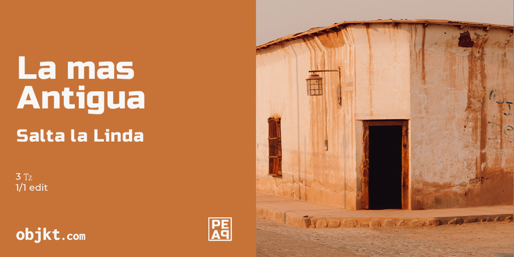 ❤️‍🔥New Drop❤️‍🔥

"La mas Antigua" - Salta la Linda
objkt.com/asset/KT1AmD8u…

De todo el Valle Calchaqui, esta es la puerta mas linda y antigua.

💎3ꜩ || 1/1 edit💎

#nftphotography #NFTCommunitys #NFTs 
<a href="/ArchainLab/">ArChain NFT Lab</a> <a href="/objkt_/">objkts.tez</a>