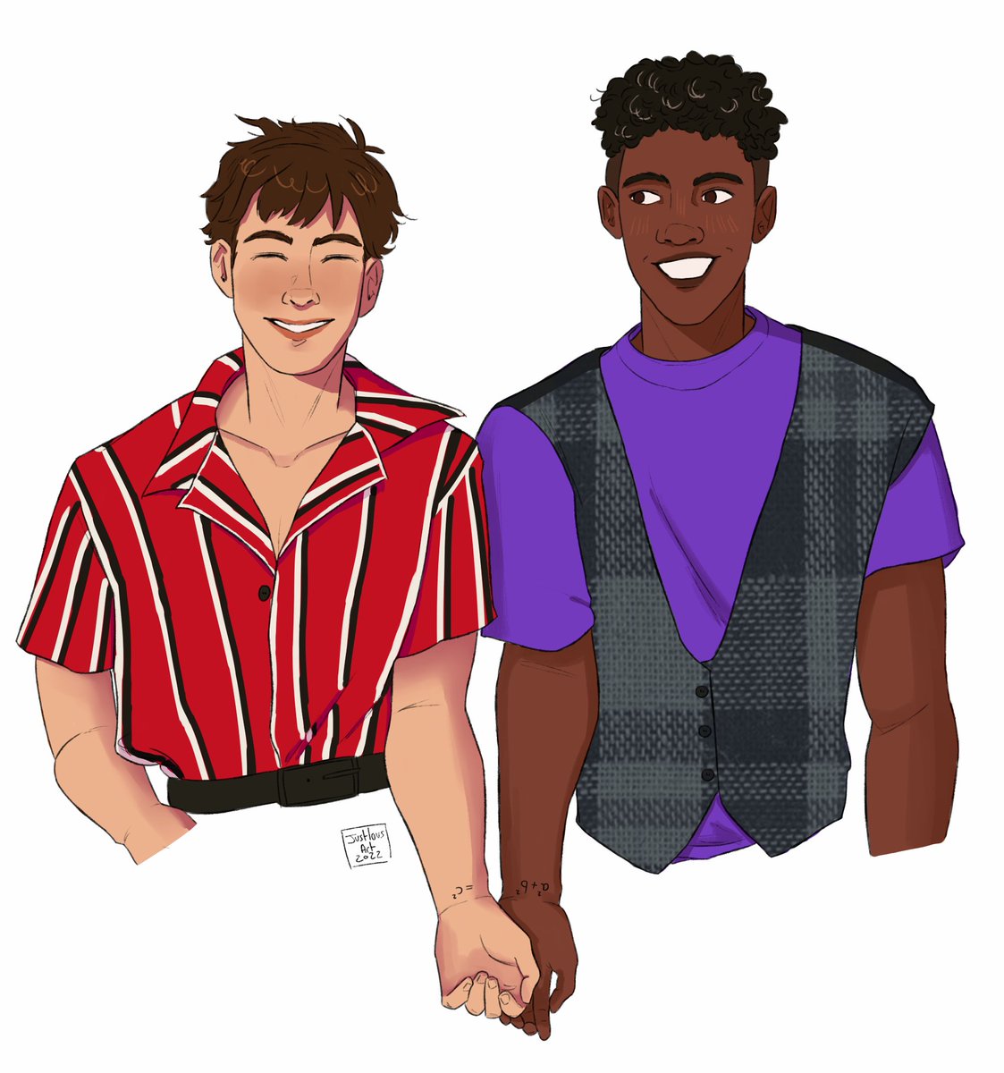 cxptainflint's tweet photo. when I decide to finally draw my favorite #rhodeytony headcanon aka them having a nerdy matching tattoo with an equation and its solution https://t.co/HSOXMejemp