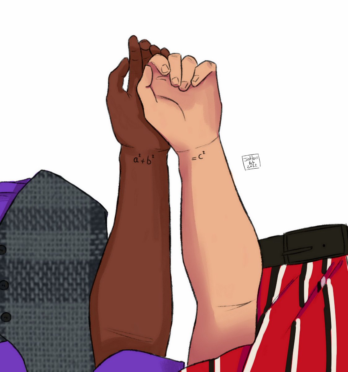 cxptainflint's tweet photo. when I decide to finally draw my favorite #rhodeytony headcanon aka them having a nerdy matching tattoo with an equation and its solution https://t.co/HSOXMejemp