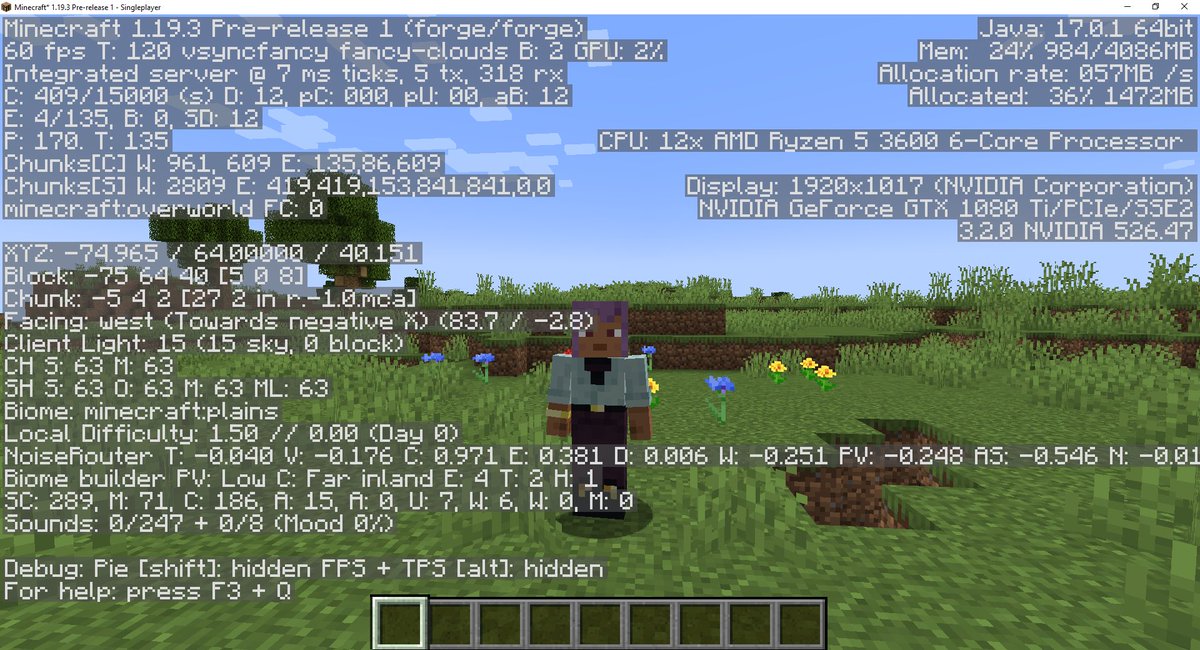 After lots of work, Forge is semi-functional on 1.19.3! With the new default player skins, Dev is getting a makeover!