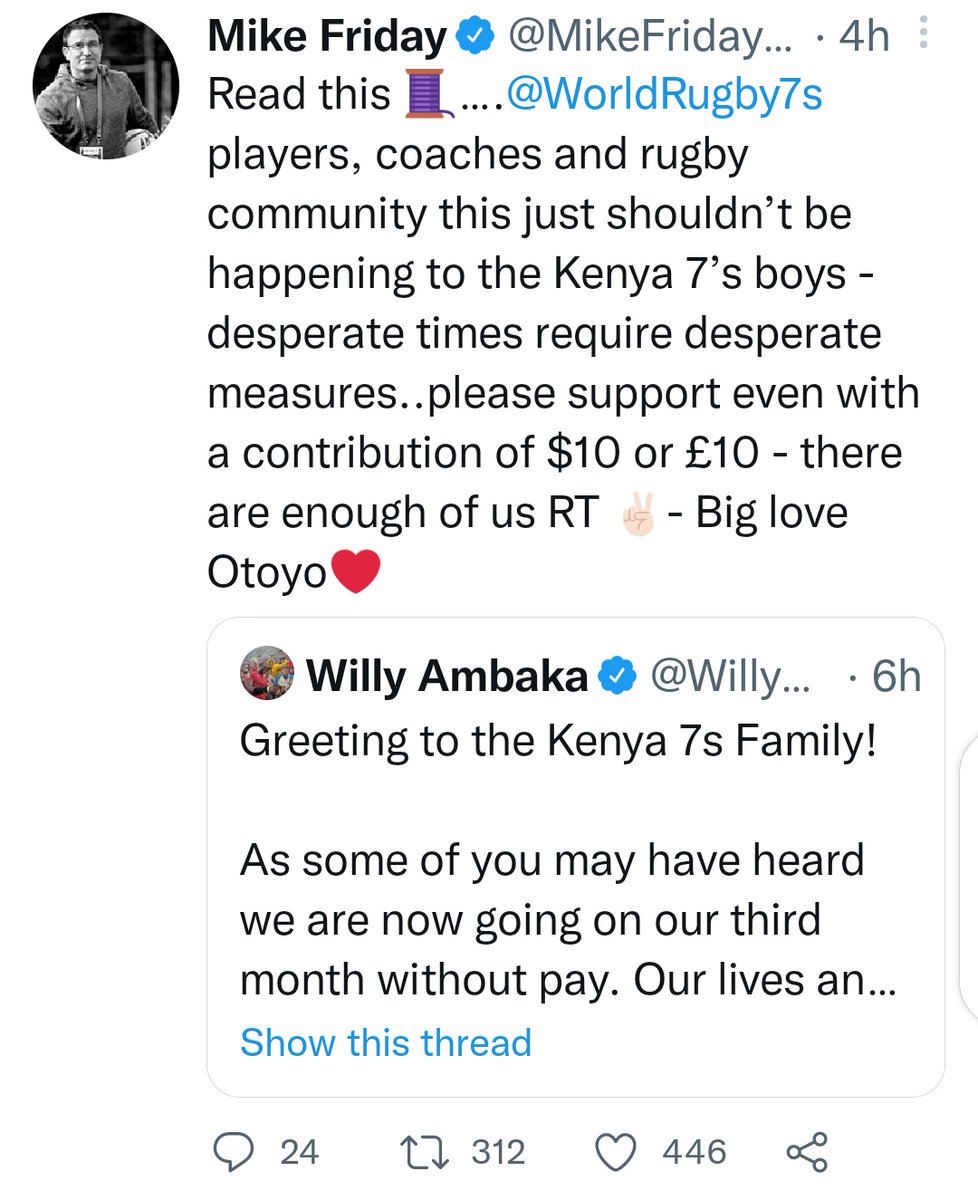 Kenya Rugby Union should he ASHAMED of themselves!

#seanknows