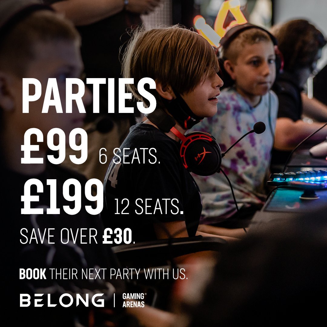 ⚫ Black Friday is still on at Belong ⚫ 

🎉 Parties at just £99 or £199!!
Book for any time, just place a deposit to secure your date!

🎮 Play every day in January when you play an Unlimited pass!
When it costs £3 an hour to play, this is a BARGAIN!