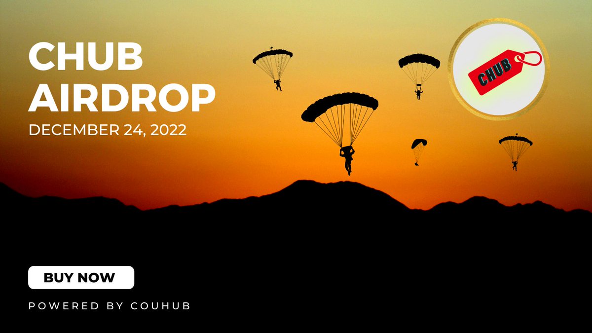 $CHUB Airdrop on December 24, 2022.

🔘Finished the telegram task provided on our linktree (linktr.ee/chub_token).

✅ Follow <a href="/chubtoken/">CHUB</a> &amp; <a href="/CouHub/">Cou HUB</a> 
✅ Like and Retweet
✅ Comment &amp; Tag your friends

#CHUB #XRP #XRPL #CouHUB
linktr.ee/chub_token