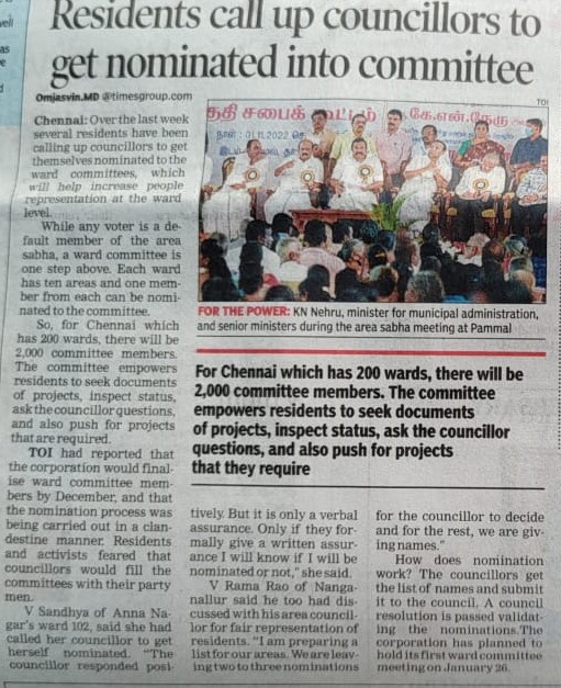 miraravikumar's tweet photo. Hope selection process is transparent and there will be a judicious representation from active citizens area wise in the ward committees @CMOTamilnadu @chennaicorp @PriyarajanDMK @knnehru
#wardcommitee https://t.co/RSTTXlEj2t