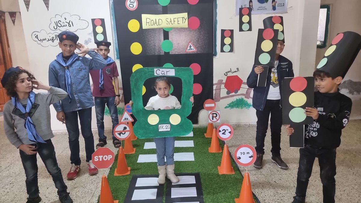 The activity of training students on traffic safety and following security and safety procedures😍 #Gaza #FIFAWorldCup2022