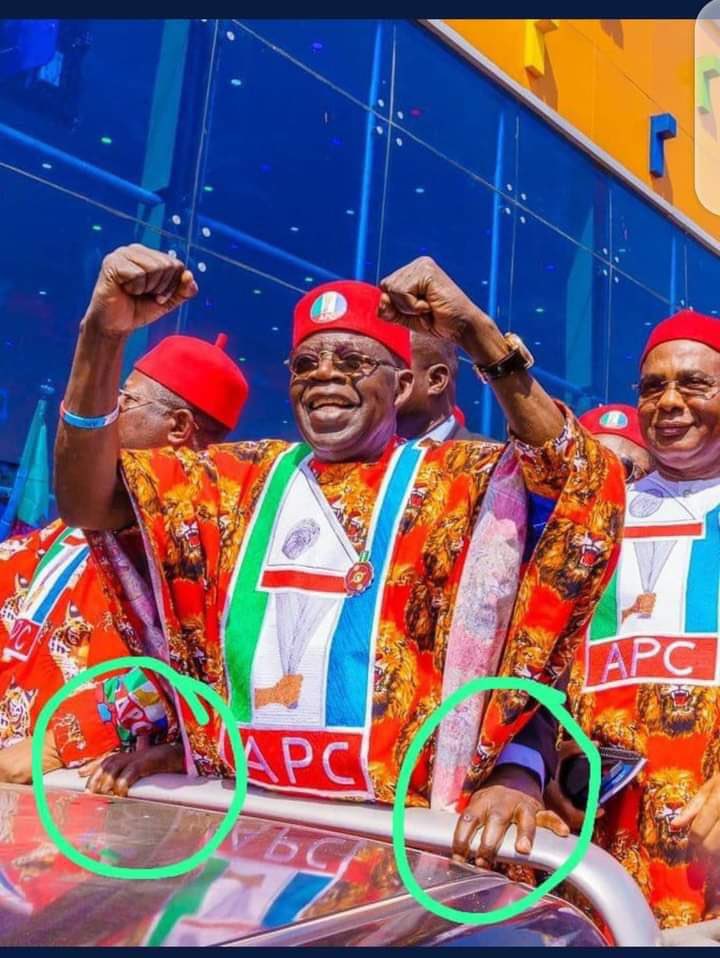 Tinubu is a known drug lord. However, I don’t understand what this photo is supposed to prove. The man raised his hands in a moving vehicle, and his body guard held the rails in front of him. What is strange there? If we must criticise, let our criticism be honest! #TableShaker