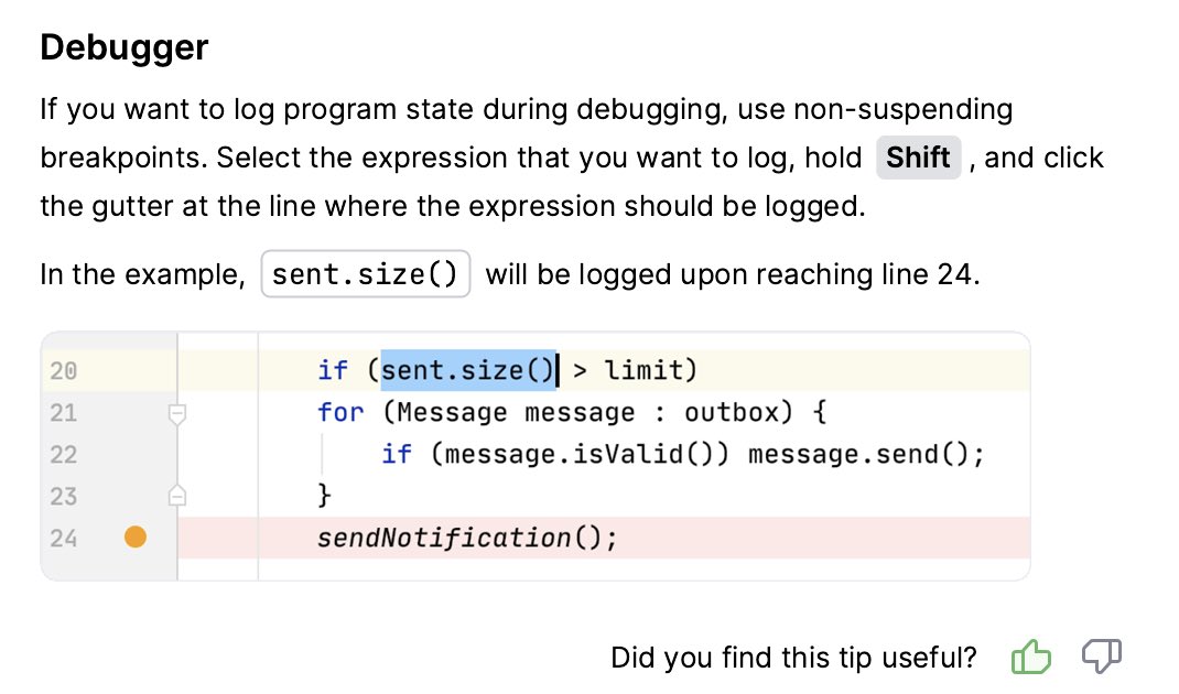 Didn’t knew this Debugger trick with @intellijidea