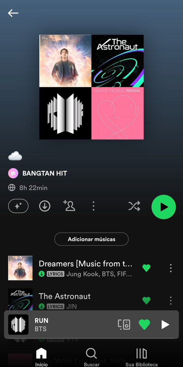 Você não quer usar Playlist de fanbase por algum motivo particular?

Você consegue ter uma playlist própria e fazer seu stream apenas colocando outra playlist na sua própria playlist. Apenas vá em uma playlist já pronta, e siga as informações da foto.

(+)