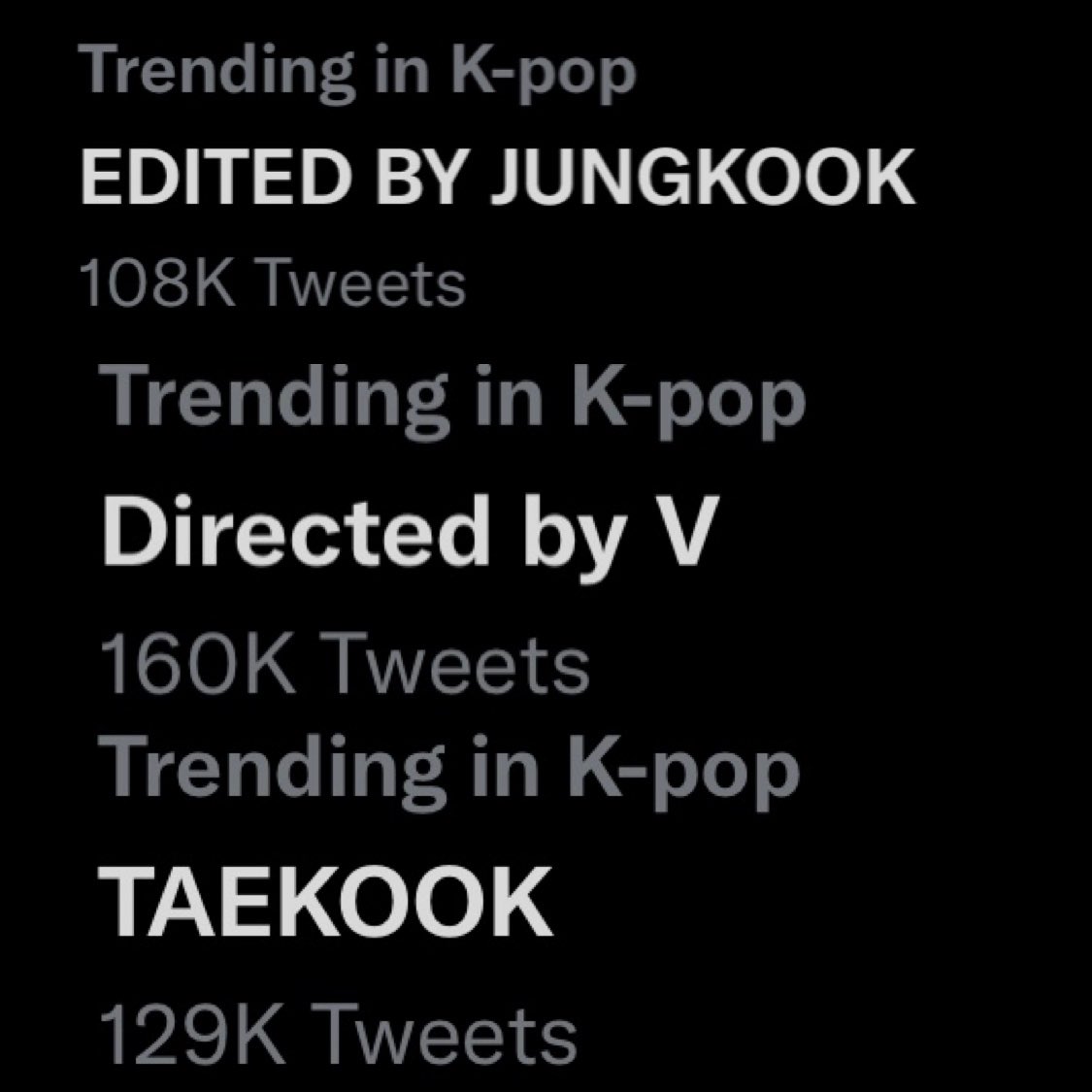 USATaekook's tweet photo. 📈‘Edited by Jungkook’, ‘Directed by  V’ and ‘Taekook’ are all currently trending with a total of 397k tweets after the release of their ‘RUN BTS’ challenge video on TikTok🔥

✨The best duo indeed ✨ https://t.co/tHoGWoc6pw
