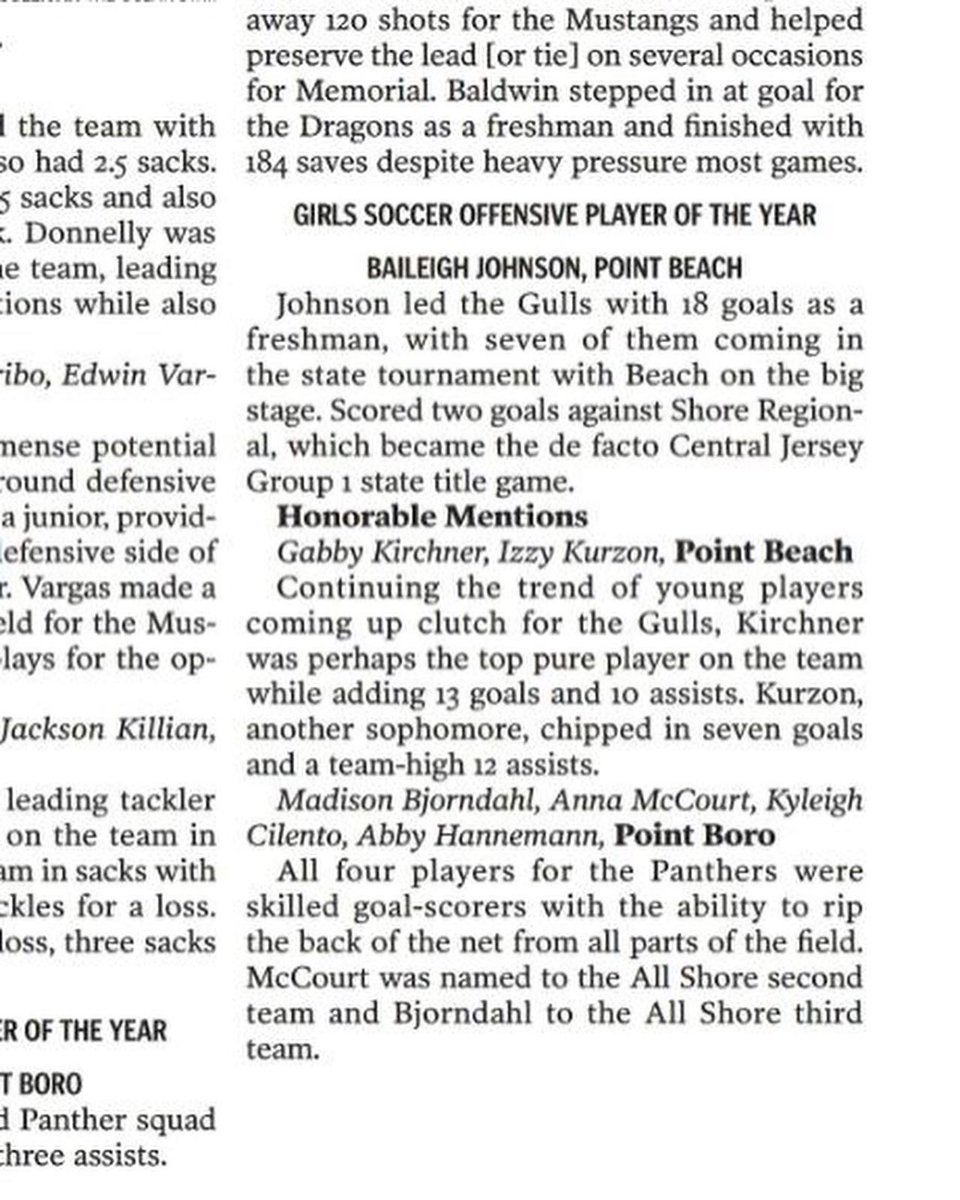 Thank you <a href="/StarNewsGroup/">Star News Group</a> for selecting me as Offensive Player of the Year!! It was a great season and I’m grateful for my <a href="/PPBGirlsSoccer/">Beach Girls Soccer</a> team!!