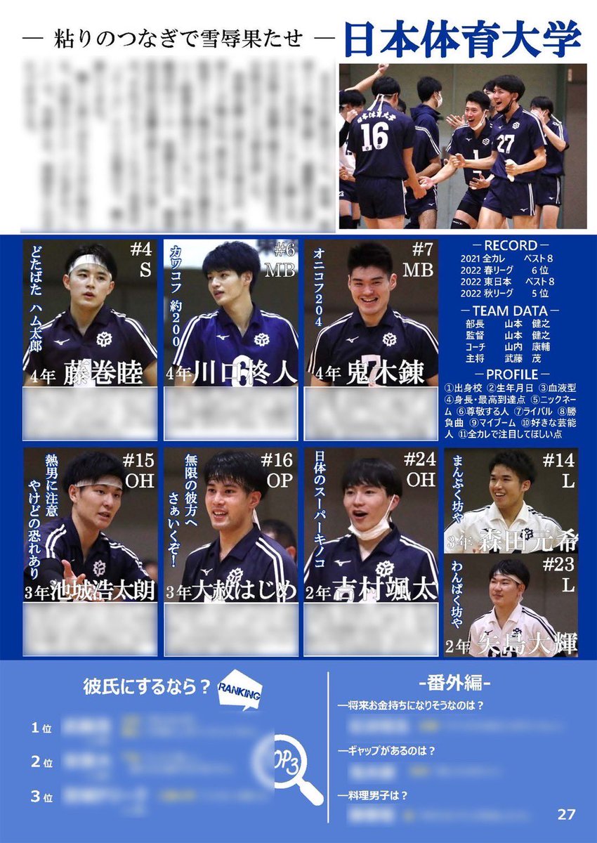 nenkan_volley's tweet photo. 【全カレ前の予習をしよう！③】

ついに全カレ初戦まであと２日となりました🏐🔥

第３回は東海大学・日本体育大学・専修大学・明治大学の4校です🙌🏻

記事とランキングは当日の年バレで🌐🌟

#年バレ2022 https://t.co/25C4GVmHTS