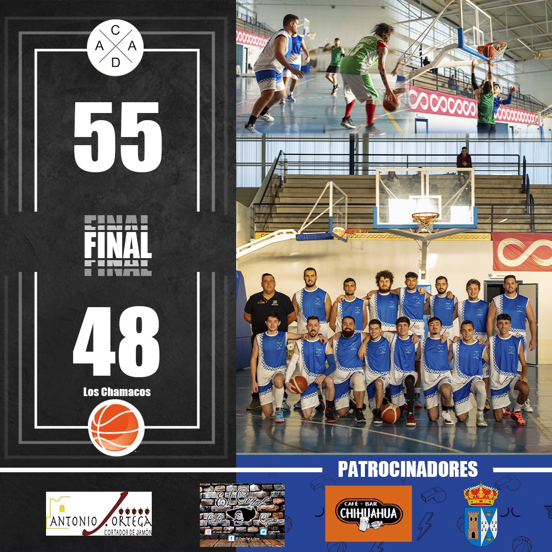 Atco_Alb_Basket's tweet photo. ⏱️ 40’ FINAAAAAAAAAAAL

@Atco_Alb_Basket 55 - 48 #loschamacos 

Final del un encuentro que nos dejan con muy buenas sensaciones, partido a partido este equipo está mejorándose semana tras semana.

📰 PATROCINADORES

@Marita_chiki 
@CafeConde 
#OrtegaAlbaida https://t.co/Wf8GCbC30z