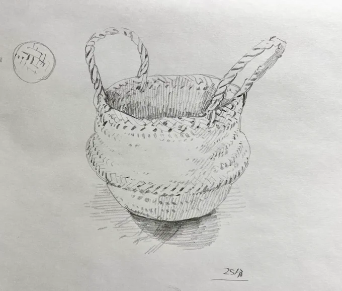 カゴ描いてみました!短時間でニュアンスを出したかったんですけど、上手くいかず悔しい結果になってしまいました。けど楽しかったです!参加してくださった方ありがとうございました! 