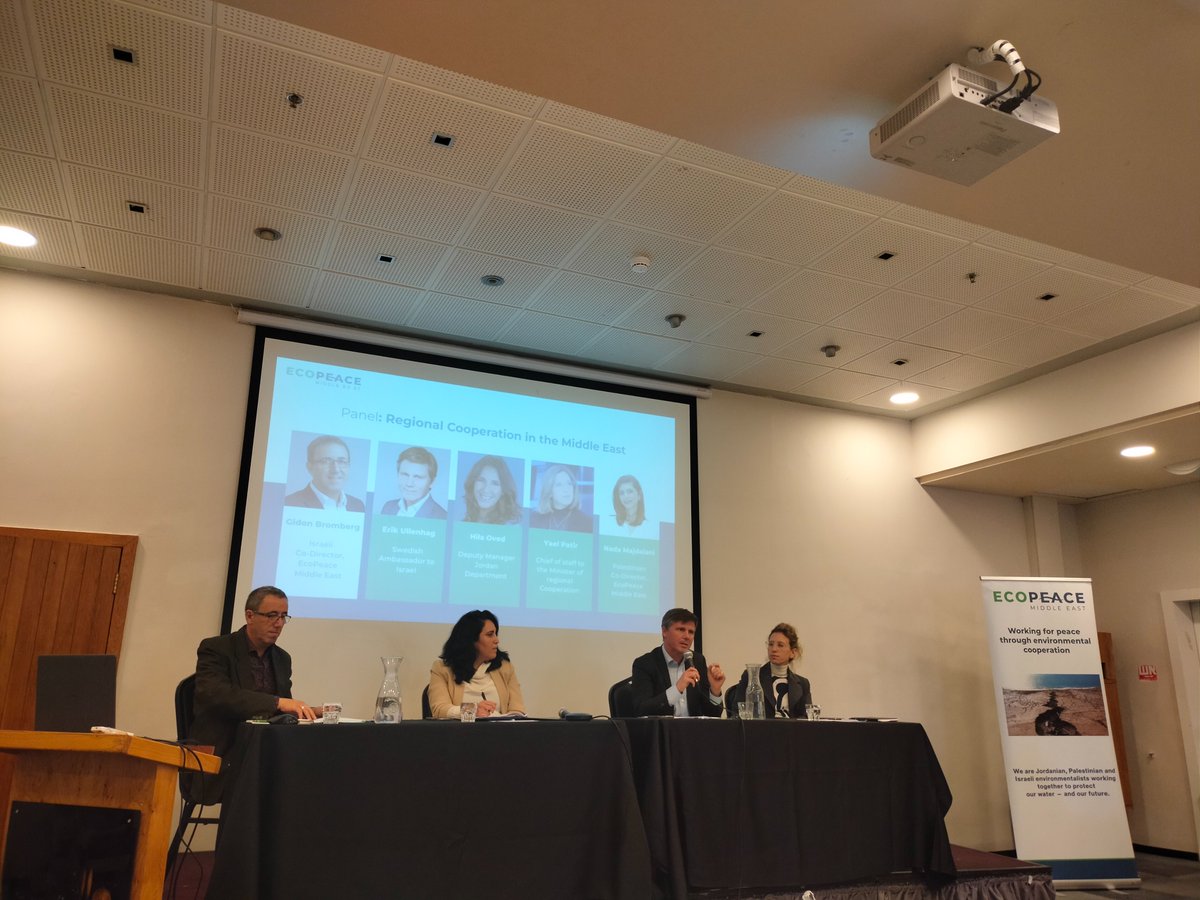 einat_zahabian's tweet photo. What an excellent #panel we had at the @EcoPeaceME #Climate #Diplomacy Program, 1st National Workshop, on:
“Regional Cooperation in The #MiddleEast”
@gidonb @NadaMajdalani @Hila_Oved @erikullenhag @YaelPatir @SweAmbIsrael
#GreenBlueDeal https://t.co/O8Pw1G4RfV