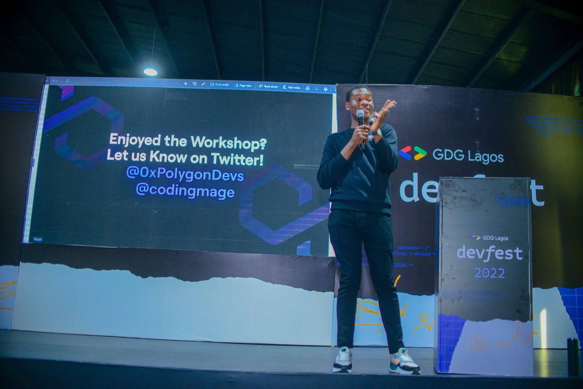 0xKenny__'s tweet image. Touched some grass this weekend Alhamdulillah.

I was at DevfestLagos yesterday, gave a talk on building a decentralised app.

#Polygon #DevFestLagos2022 #DevFest2022