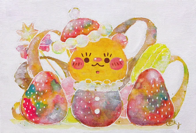 「 いちごが主役のクリスマス 」2022年9月制作#illustration #イラスト 