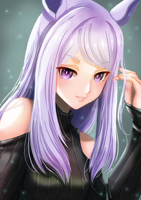 ウマ娘_メジロマックイーンフルメイク&ノーメイク画集の影響を受けて描いてみたんですが、楽しかったのでまた機会があればチャレンジしてみます!次回から通常に戻します。#ウマ娘#ウマ娘プリティーダービー #メジロマックイーン 