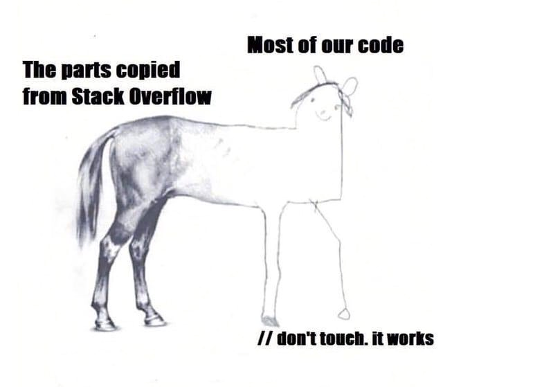 TheGDWC's tweet photo. How much of your code is like this?  🤣

#gamedev #indiedev #gamedevmeme #meme #memes #funnymeme #coding #coder #codingmeme #codermeme #programmer #programmermeme #programming #programmingmeme #indiedevmeme https://t.co/KznHDG9hTf