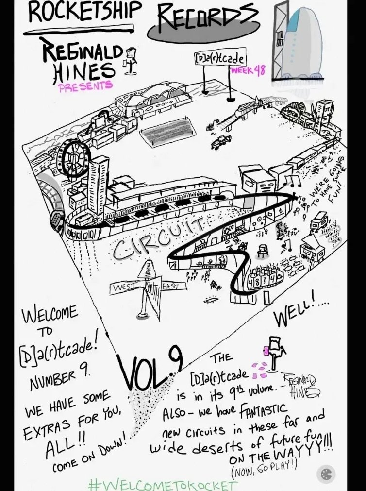 48thand4th's tweet photo. #WelcomeToRocket | Reginald Hines Presents: The [D]a(r)tcade Vol.9 
(Week 48 Hyper-Elegant Deluxed, Deep Dish Desert Edition <North|East|West|South> Collection)

#DartcadeLIVE
#RocketshipRecords
#VisualListening
#RocketRhythms
#FortyEightFour
#SaturdayNight
#Dartcade
#Music
#Art https://t.co/BP25tOVNW9