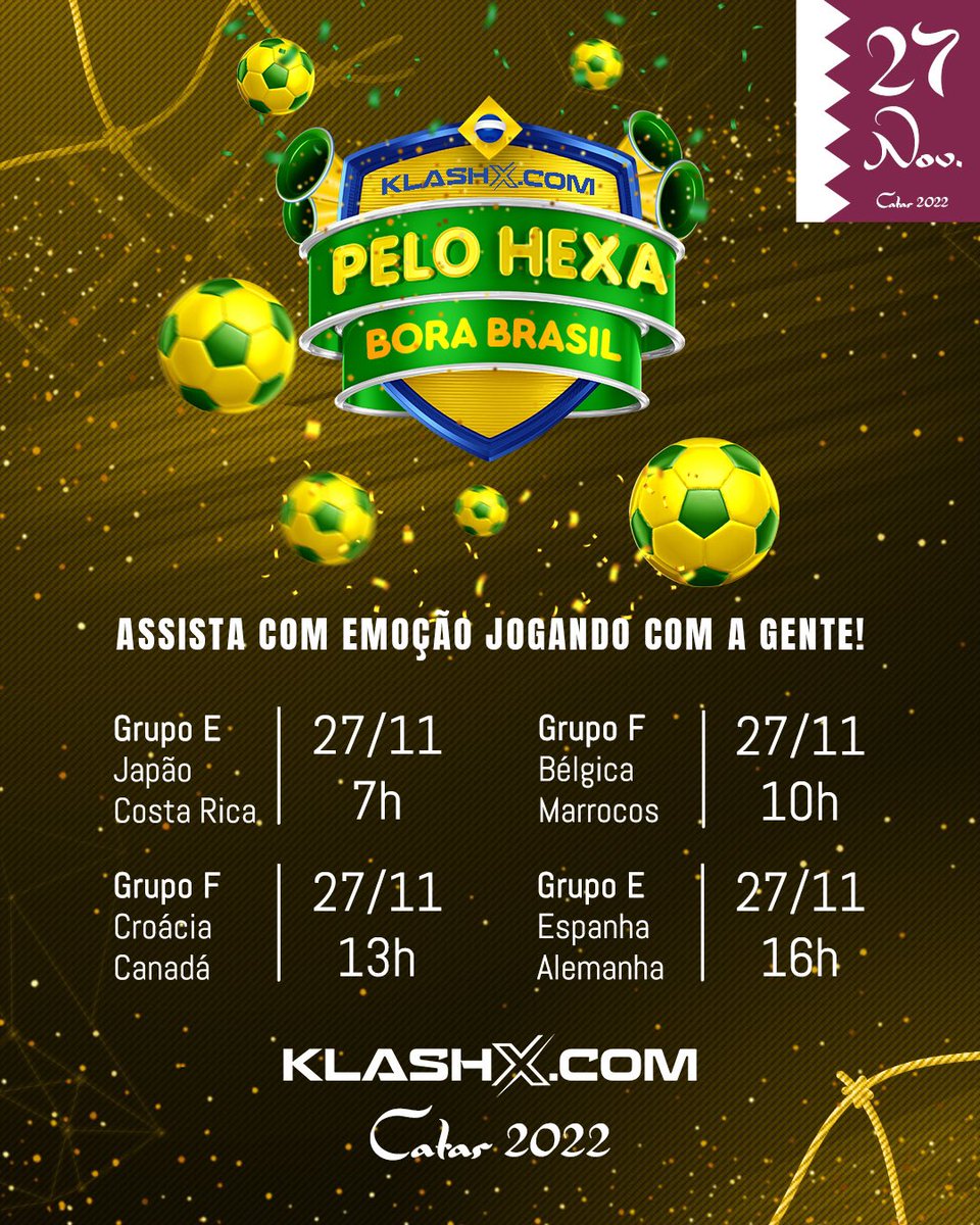 Domingão de Copa, com direito a um grande clássico europeu entre Espanha e Alemanha! ⚽️

Entre no clima e faça já sua aposta em nosso site! 🤑

Cadastre-se agora: bit.ly/Apostenaklashx

#klashx #fifaworldcup #worldcup #apostasesportivas #betting