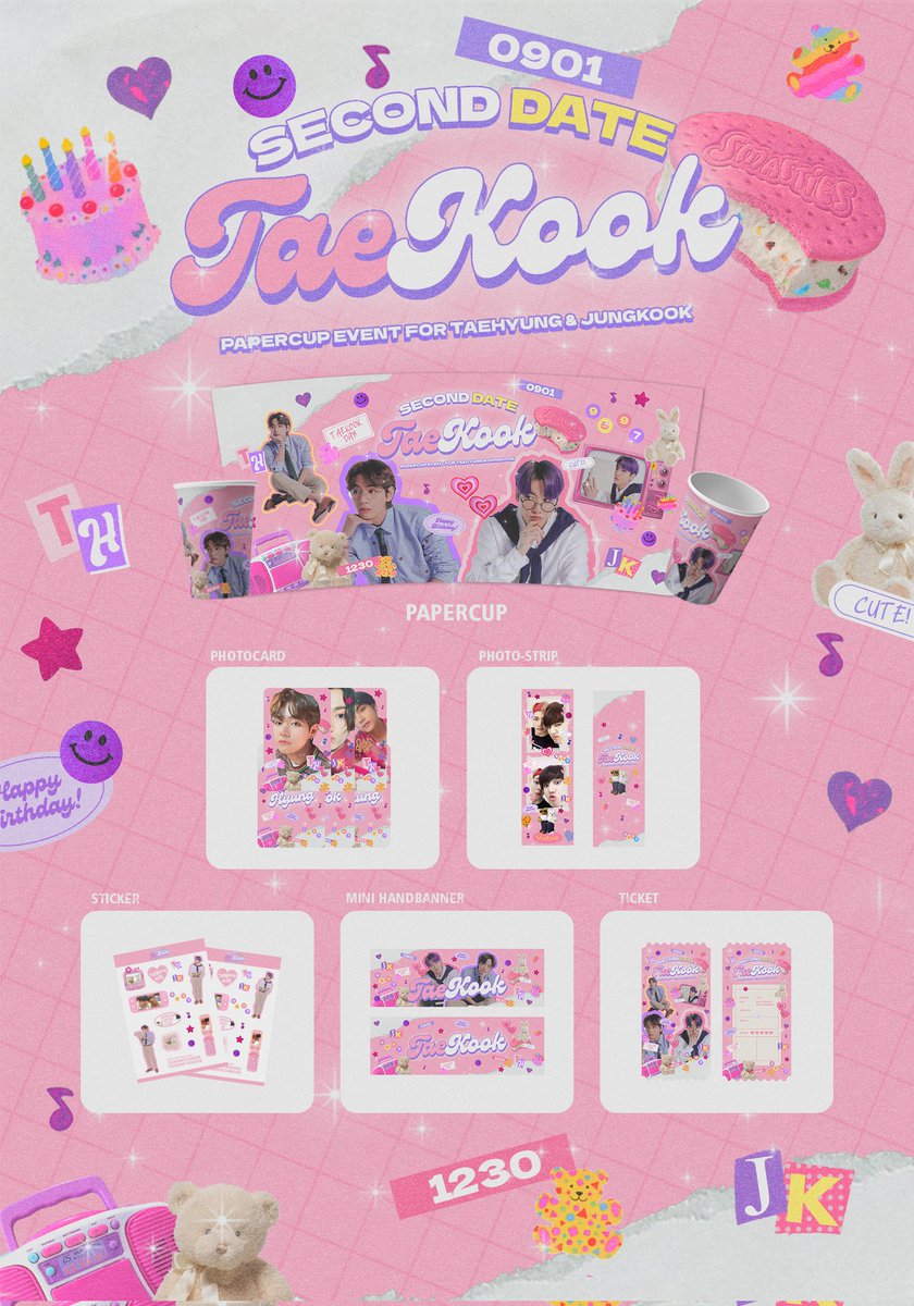 SecondDate_TK's tweet photo. [Announcement]

ㅤ   𝐒𝐞𝐜𝐨𝐧𝐝 𝐃𝐚𝐭𝐞 𝐓𝐚𝐞𝐤𝐨𝐨𝐤

— Preview Goodies ♡

These are the details of the 
goodies that you will get! 🥳

#SecondDateTaekook 
#PaperCupEvent
#Taekook #태국 https://t.co/DhskgTL5xK