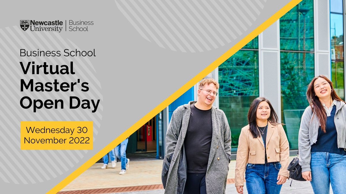 Join @NCLBusiness' Virtual Master's Open Day this Wednesday 30th November to explore our accredited courses, chat with current #postgraduate students and learn more about generous scholarships packages 💼🎓 Register now 👉 bit.ly/3EPCfW3