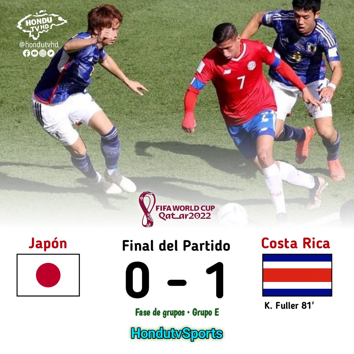 #hondutvsports | Por la Jornada 3 del Grupo E #Qatar2022, Costa Rica, que se recuperó de la goleada, cerrará su camino en la primera fase en un duelo directo frente a Alemania. Japón, por su parte, enfrentará a España en el último partido con la posibilidad de seguir en carrera.