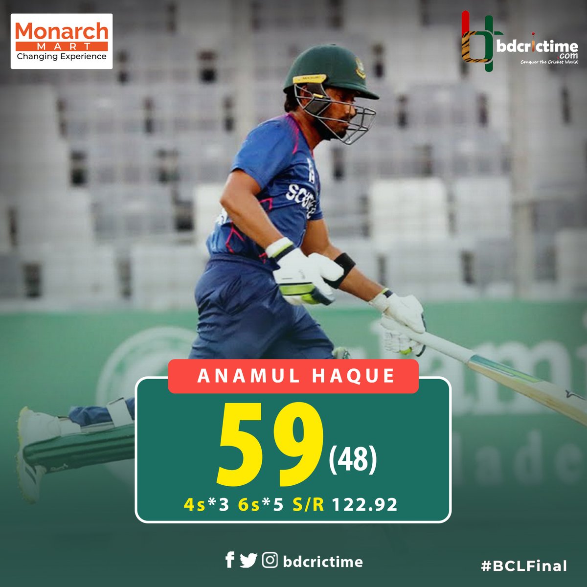 BDCricTime's tweet photo. A much needed Fifty for Bijoy.
He departs after playing a brilliant knock.
#BCLFinal https://t.co/E9YyvkExT8