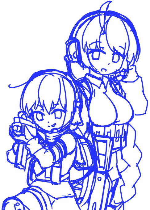 あんまりヘルメットとかゴーグルまでガチガチに装備させると可愛くなくなるのでこのぐらいかな
防弾チョッキ着せるとおっぱいが見えなくなるのでそれも割愛 