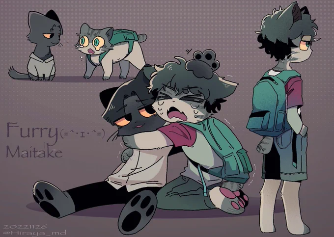 furry猫塑黒+白マイ武私设毛色 