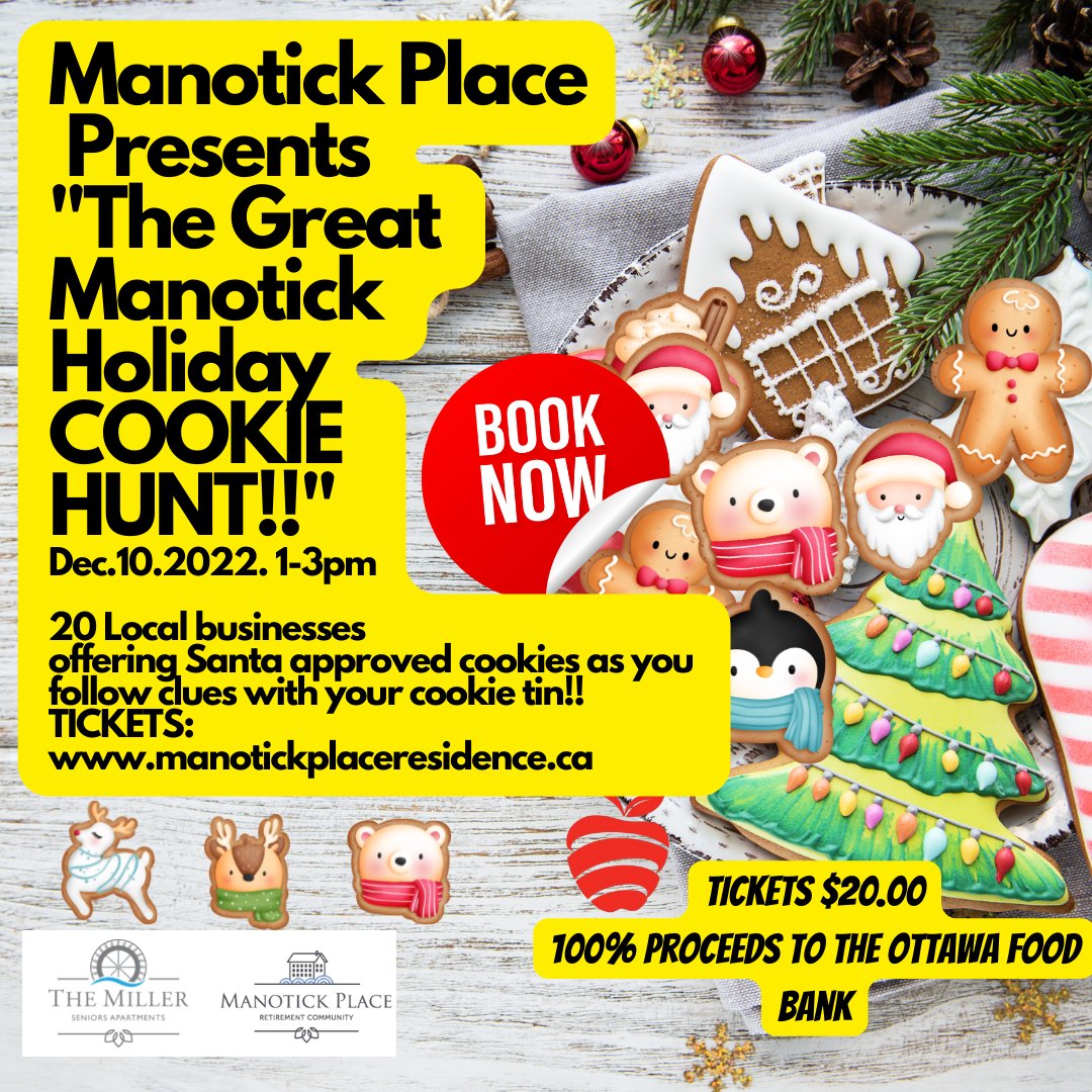 LWLOttawa's tweet photo. WOWZA!!
When a cool retirement home hosts a "GREAT HOLIDAY COOKIE HUNT" you know it's going to be https://t.co/RavBx7egwl on sale now and all funds to @OttawaFoodBank
@ManotickVillage has incredible community spirit!
#ManotickPlace
#TheMiller https://t.co/6h7p0jOJvV
