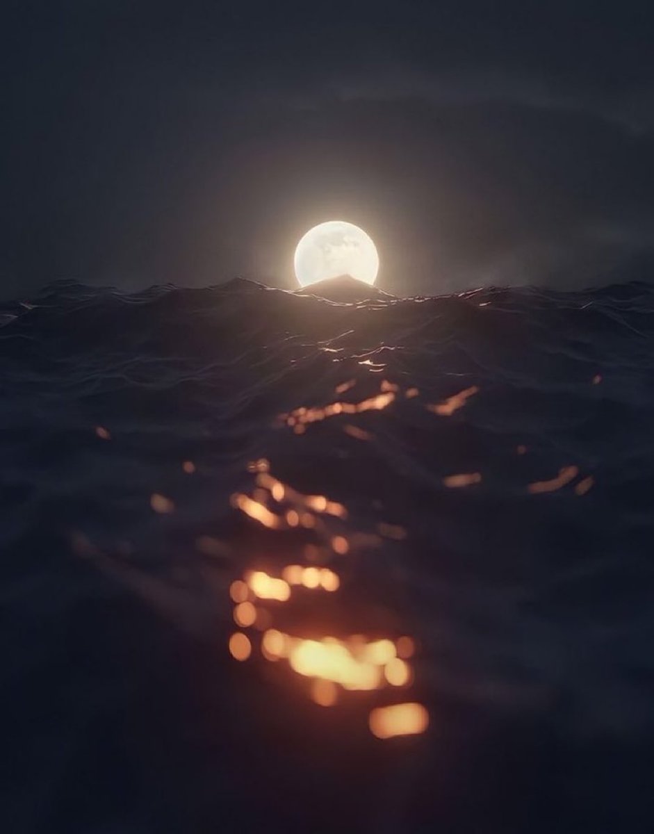 Moon and sea