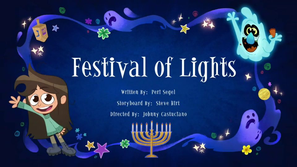 Disney_Wiki's tweet photo. Today marks the 1st anniversary of the #TheGhostAndMollyMcGee episode "Festival of Lights", written by @PeriSegel and directed by Johnny Castuciano.
When a town-wide blackout occurs on the final night of Hanukkah, the people of Brighton seek refuge in Libby’s mom’s bookstore. https://t.co/IMOl8bUIJG