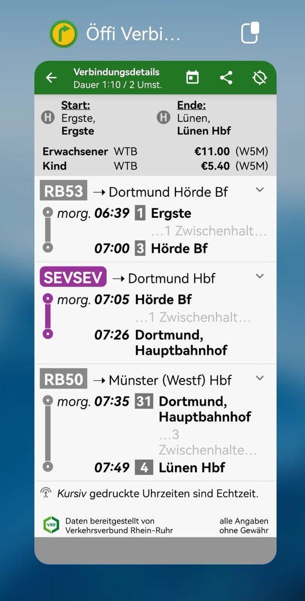 BuscherAlbrecht's tweet photo. Liebe #DB_Bahn, was soll der Quatsch? SEV von Hörde zum #Dortmund Hbf. Fahrzeit 21min, mit #Dieselbus durch die Innenstadt. In 11min ist man die gleiche Strecke mit der #U_Bahn gefahren, elektrisch und emissionsfrei. #Klimaschutz https://t.co/hYpXZKfqaK