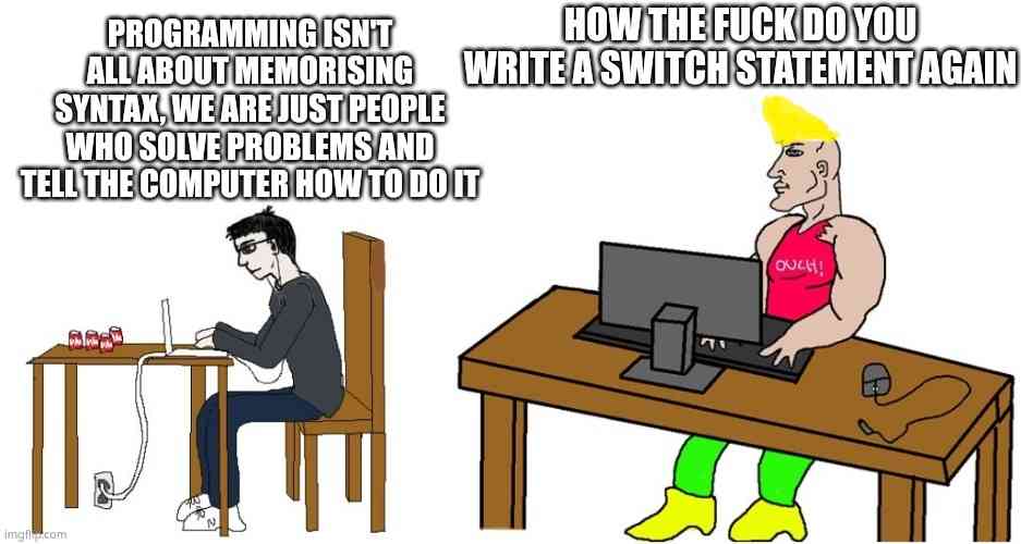 PR0GRAMMERHUM0R's tweet image. Switch statements. Bottom text reddit.com/r/programmerhu…