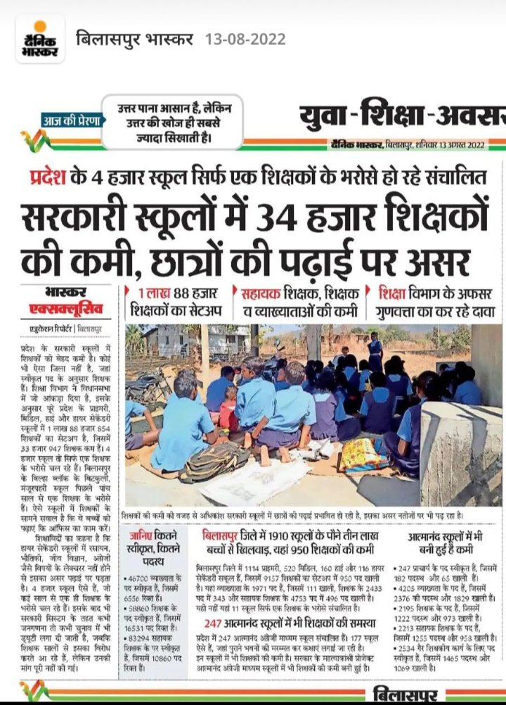 <a href="/UmeshKumar0205/">UMESH KUMAR SHRIVAS</a> <a href="/AnusuiyaUikey/">Anusuiya Uikey</a> <a href="/bhupeshbaghel/">Bhupesh Baghel</a> <a href="/ChhattisgarhCMO/">CMO Chhattisgarh</a> माननीय <a href="/AnusuiyaUikey/">Anusuiya Uikey</a>  <a href="/bhupeshbaghel/">Bhupesh Baghel</a> जी,
#Cg58प्रतिशतआरक्षण से हमने"0"नंबर वाले को शिक्षक बनते और"70"नंबर लाने वाले को घर बैठे देखा है!
माननीय सर्वोच्च पद पर है कुछ तो युवाओं पर रहम कीजिए!

#Cg76प्रतिशतआरक्षण
<a href="/ChhattisgarhCMO/">CMO Chhattisgarh</a> 
#CGModel