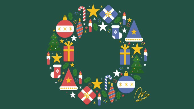 Illustrator iPad版で描いたクリスマスリース。こちらは明日配布予定のAiファイルです。#Illustrator #Illustratoronipad #イラレ #イラスト 