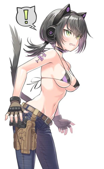 コラムの挿絵ができました。今回の本はホルスターについて書こうと思います。挿絵は全員水着&amp;ホルスターの予定 