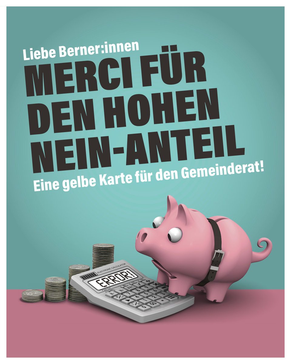 Gelbe Karte für rot-grün. 44.22% der Stadtbevölkerung stimmt gegen das #Schuldenbudget2023. In zwei von sechs Stadtteilen wurde es abgelehnt. Unser Einsatz hat sich gelohnt. Wir werden uns weiterhin für eine nachhaltige und generstionengerechte Finanzpolitik einsetzen.