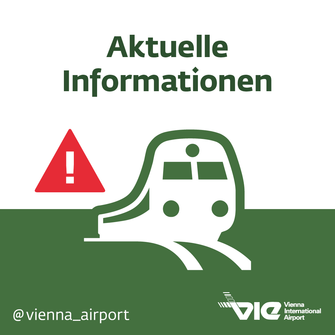 Am Montag, 28. 11. 2022, kommt es aufgrund von Streikmaßnahmen bei ÖBB zu Beeinträchtigungen im Bahnverkehr und der öffentlichen Anreise zum Flughafen. City Airport Train bietet Schienenersatzverkehr, Buslinie Vienna Airport Lines fährt plangemäß. Infos: viennaairport.com