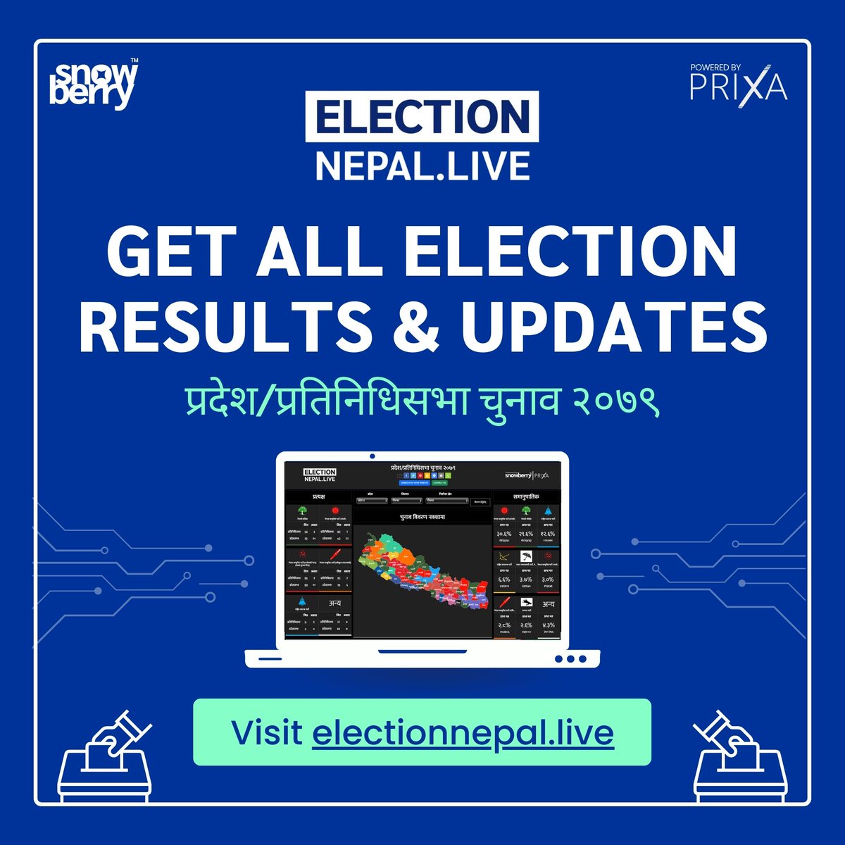 electionlivenp's tweet photo. Get Live Election Results and Updates: https://t.co/YQ018SFoVk

#election #nepal #prixa #snowberry https://t.co/Cqi2x7QMpO