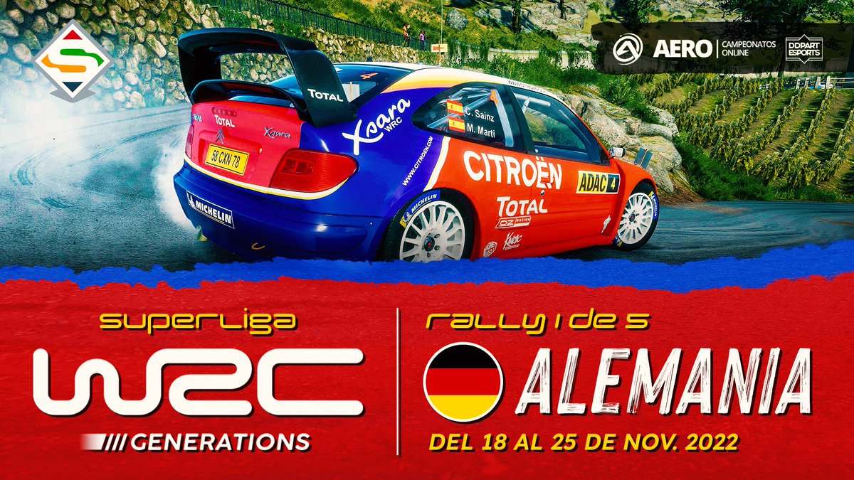 Ojo mañana que se viene estreno mundial en #superligaWRCGenerations de <a href="/AERO_esp/">AERO</a>. #WRCGenerations #rally #eSports #videogames #crossplay #xbox #Steam #PlayStation #Tarmac #Germany