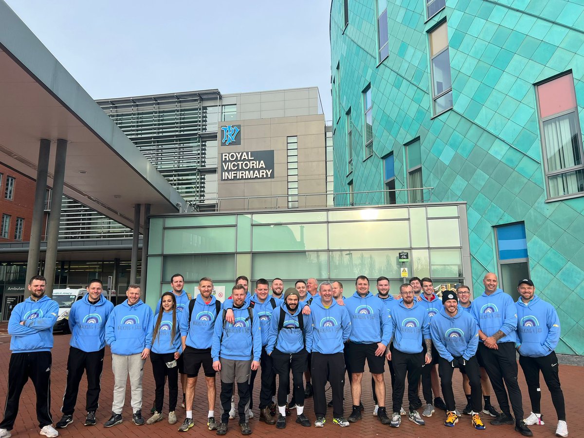 annawood89's tweet photo. They did it!! Absolutely amazing achievement, well done all of you! @ConorWinter Jaxx would be so proud of you for organising and achieving this 💙 @TinyLivesTrust @NewcastleHosps @JackieDanielNHS @SimonWoody @ConorWinter https://t.co/00Z6S61zYg