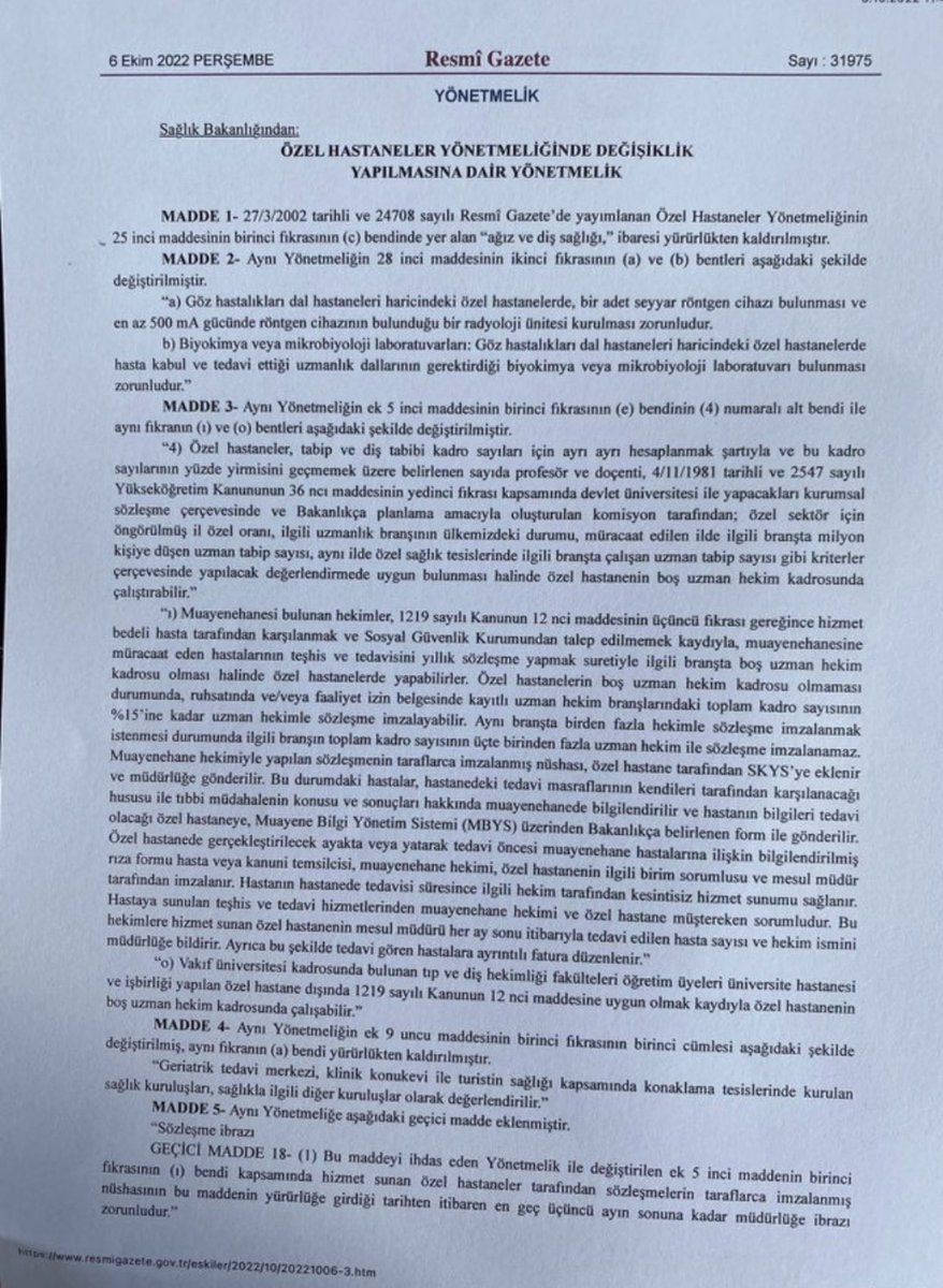 Kota nın belgesi olurmu ?
Evet var 
Hemde Resmî Gazete de

<a href="/drfahrettinkoca/">Dr. Fahrettin Koca</a> 
#MedipolYönetmeliğineHayır