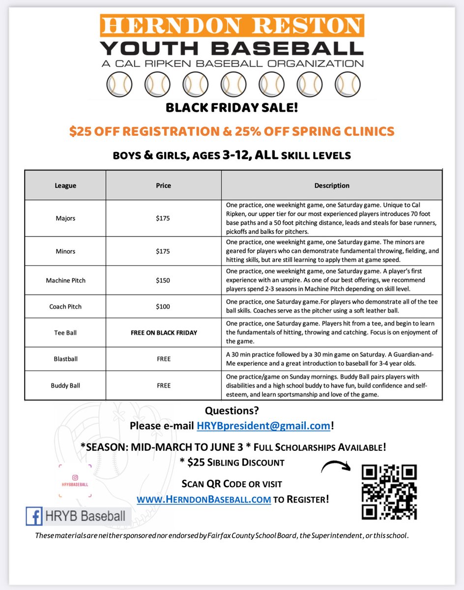HRYB_Baseball's tweet photo. Registration is open! https://t.co/Iws2BymDO9