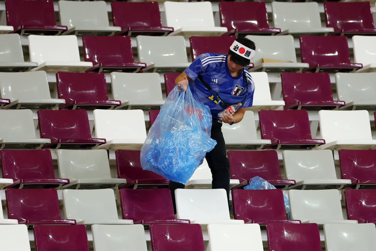 FIFAcom's tweet photo. In victory or defeat, there is always respect. 

Thank you for helping to #SaveThePlanet, Japan fans! https://t.co/FBWpOvtog2