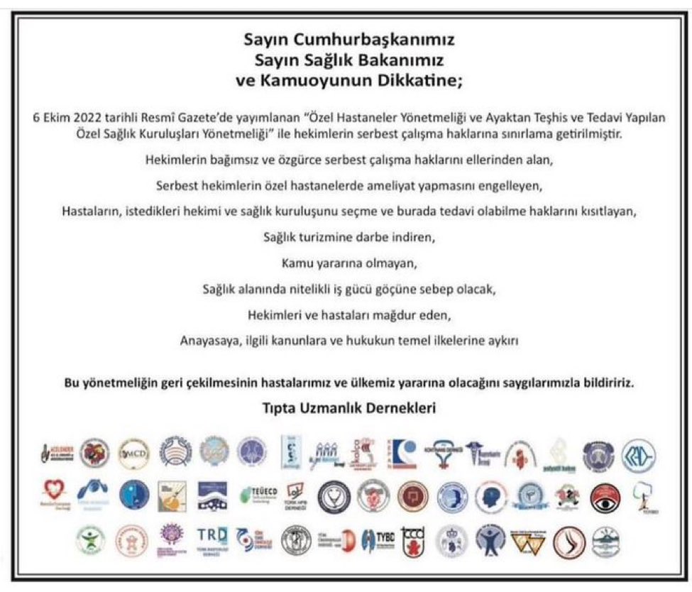 #MedipolYönetmeliğineHayır #HekimlerNeredeAmeliyatYapacak <a href="/saglikbakanligi/">T.C. Sağlık Bakanlığı</a> <a href="/drfahrettinkoca/">Dr. Fahrettin Koca</a>